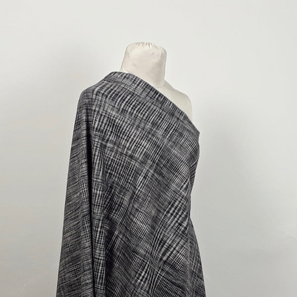 Black and White Checks Handwoven Cotton Fabric