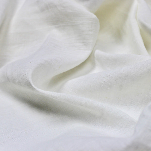 White Linen and Cotton Khadi Handwoven Fabric
