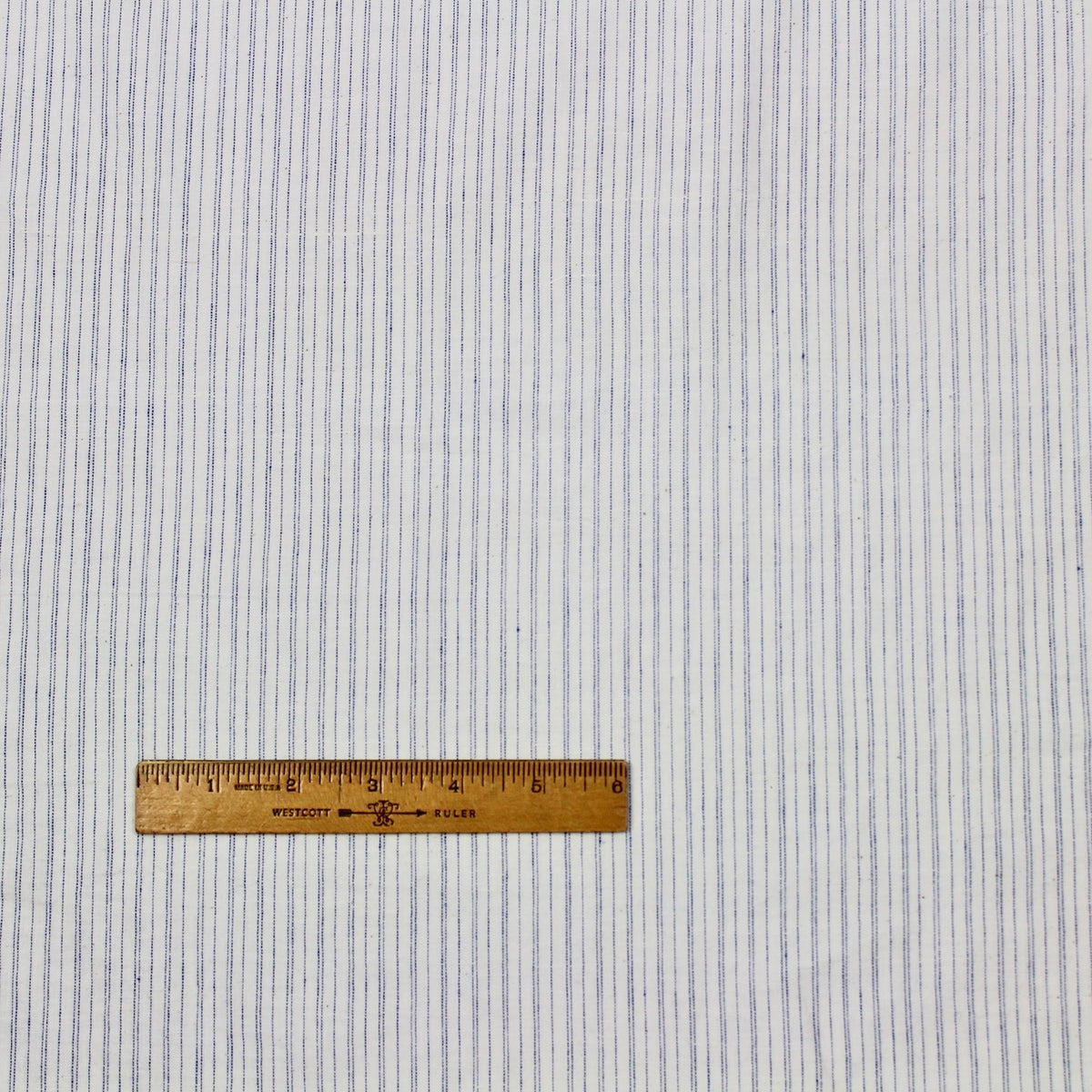 Pinstripe Handloom Khadi Cotton Fabric Blue and White