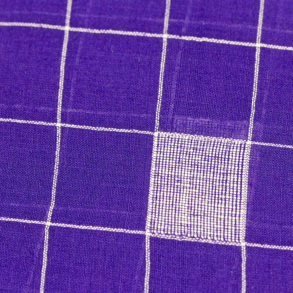 Purple Cubes Handwoven Jamdani Cotton Fabric