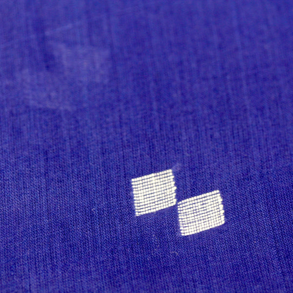 Navy and White Handloom Jamdani Cotton Fabric
