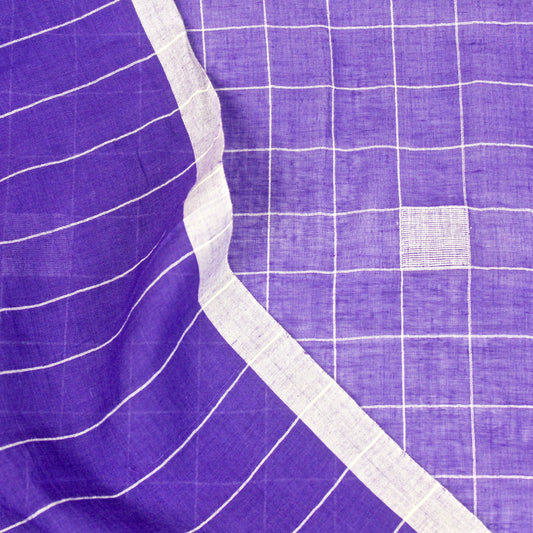 Purple Cubes Handwoven Jamdani Cotton Fabric