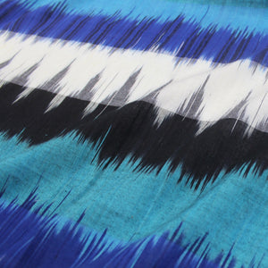 blue and turquoise cotton ikat fabric