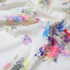 Kokka Yui Joy floral print linen cotton fabric