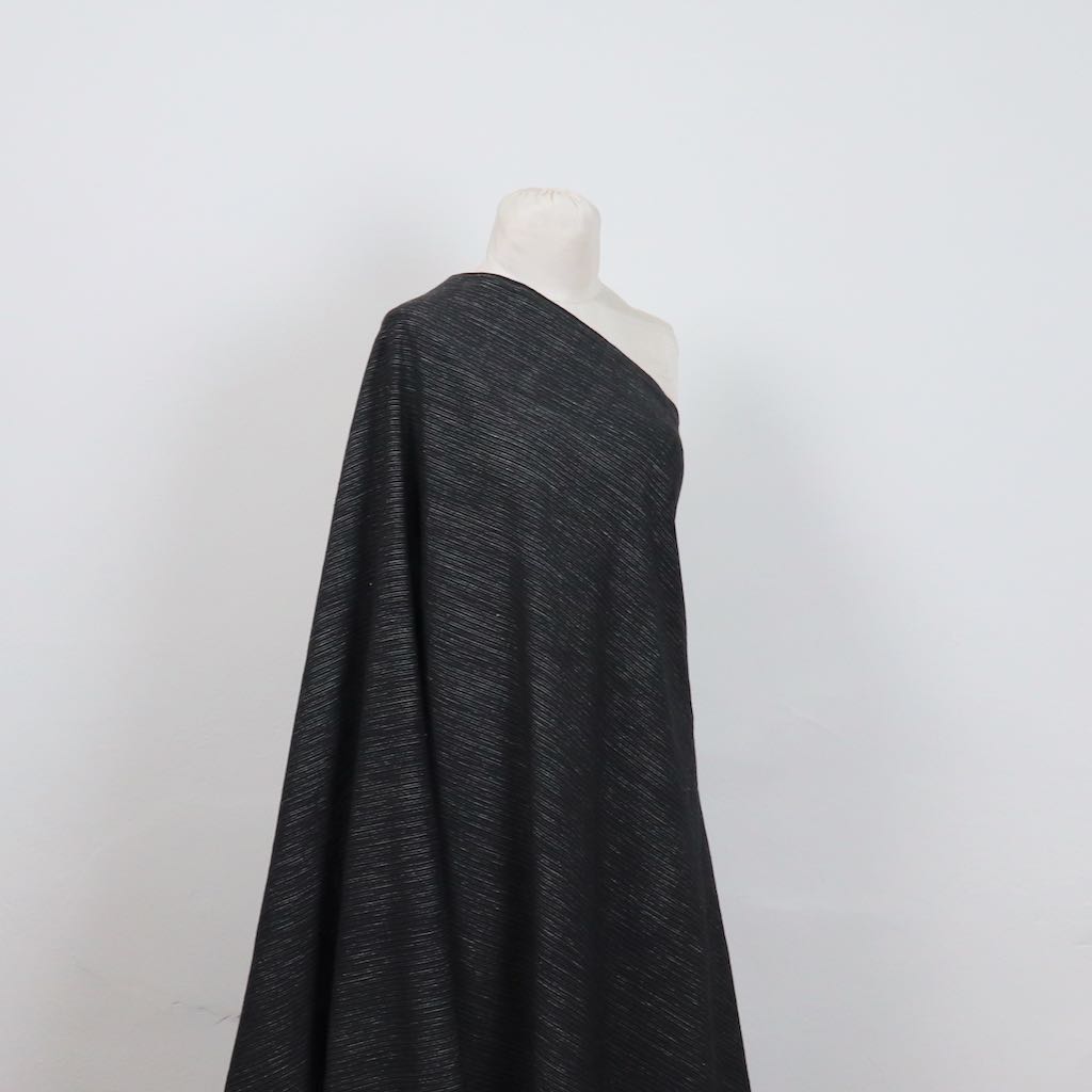 black and white sustainable cotton shirting fabric