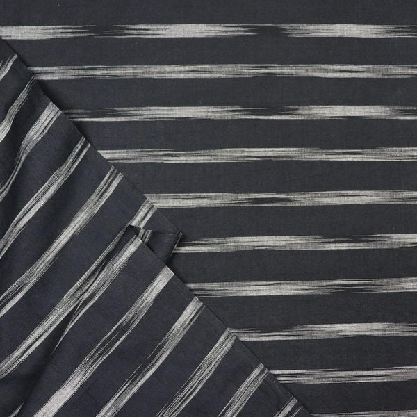 Swatch — Black Ikat Stripe Handloom Cotton