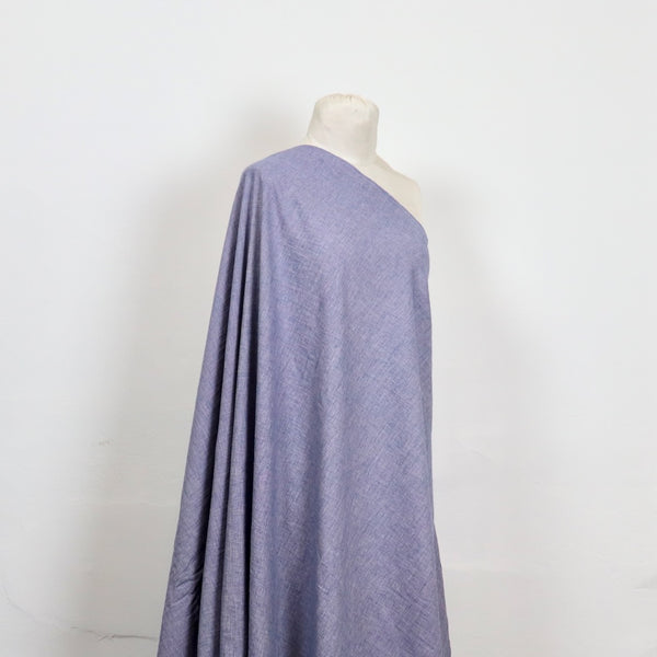 purple heather tweed handwoven cotton fabric