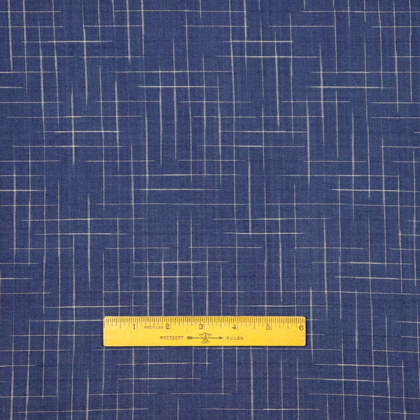 Swatch — Disappearing Check Handloom Cotton — Twilight Blue