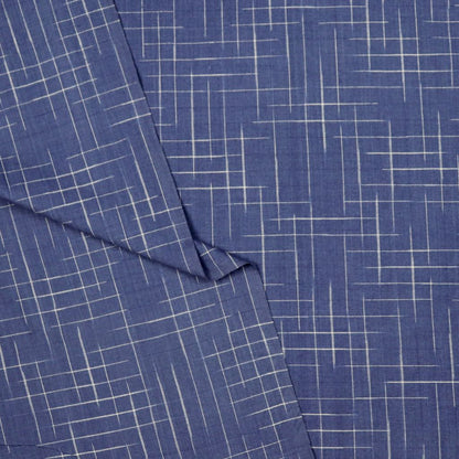 dark blue checks handwoven cotton sewing fabric