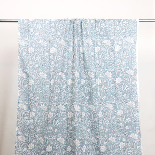 blue and white Jaipuri block print fabric