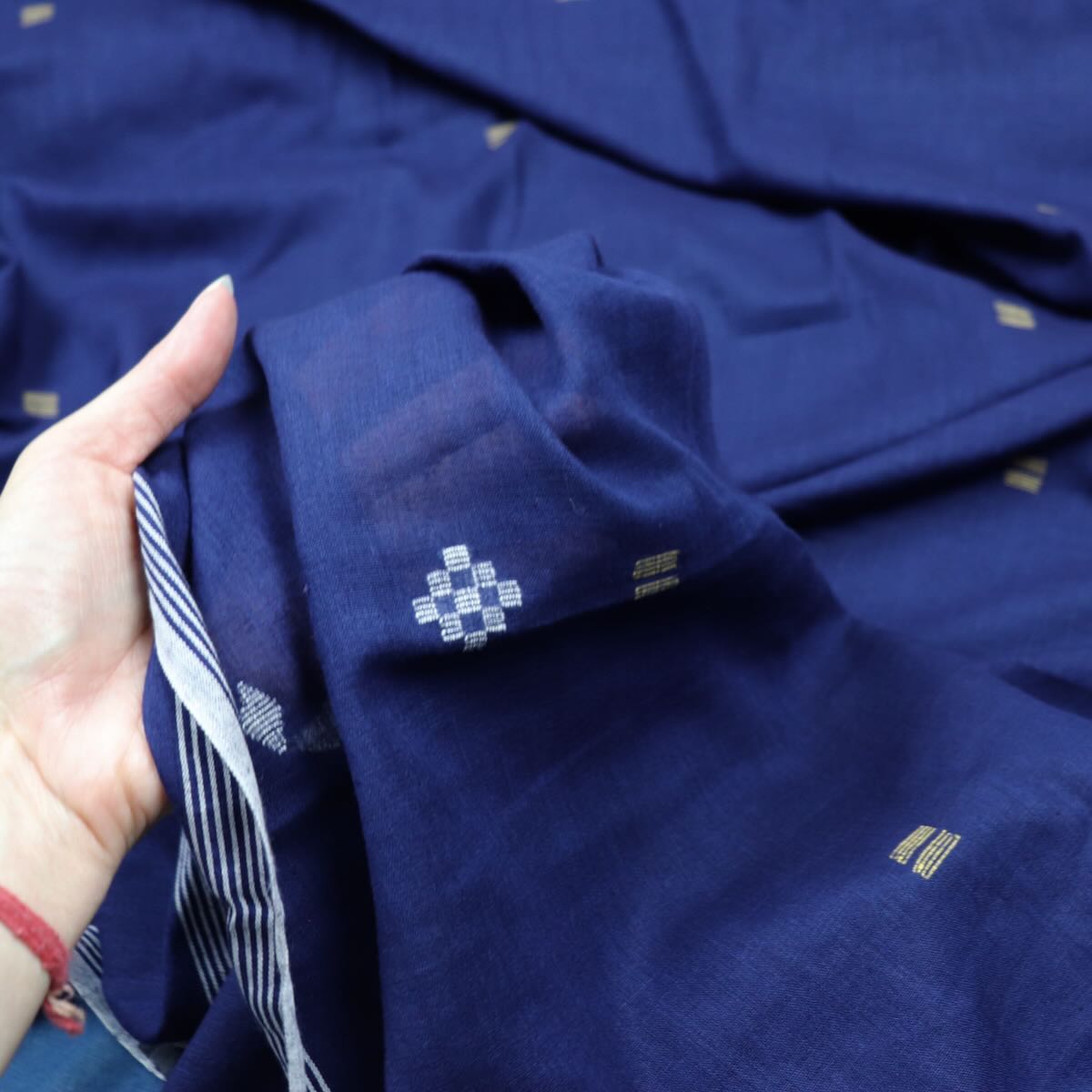 Swatch — Sapphire Jamdani Handloom Cotton