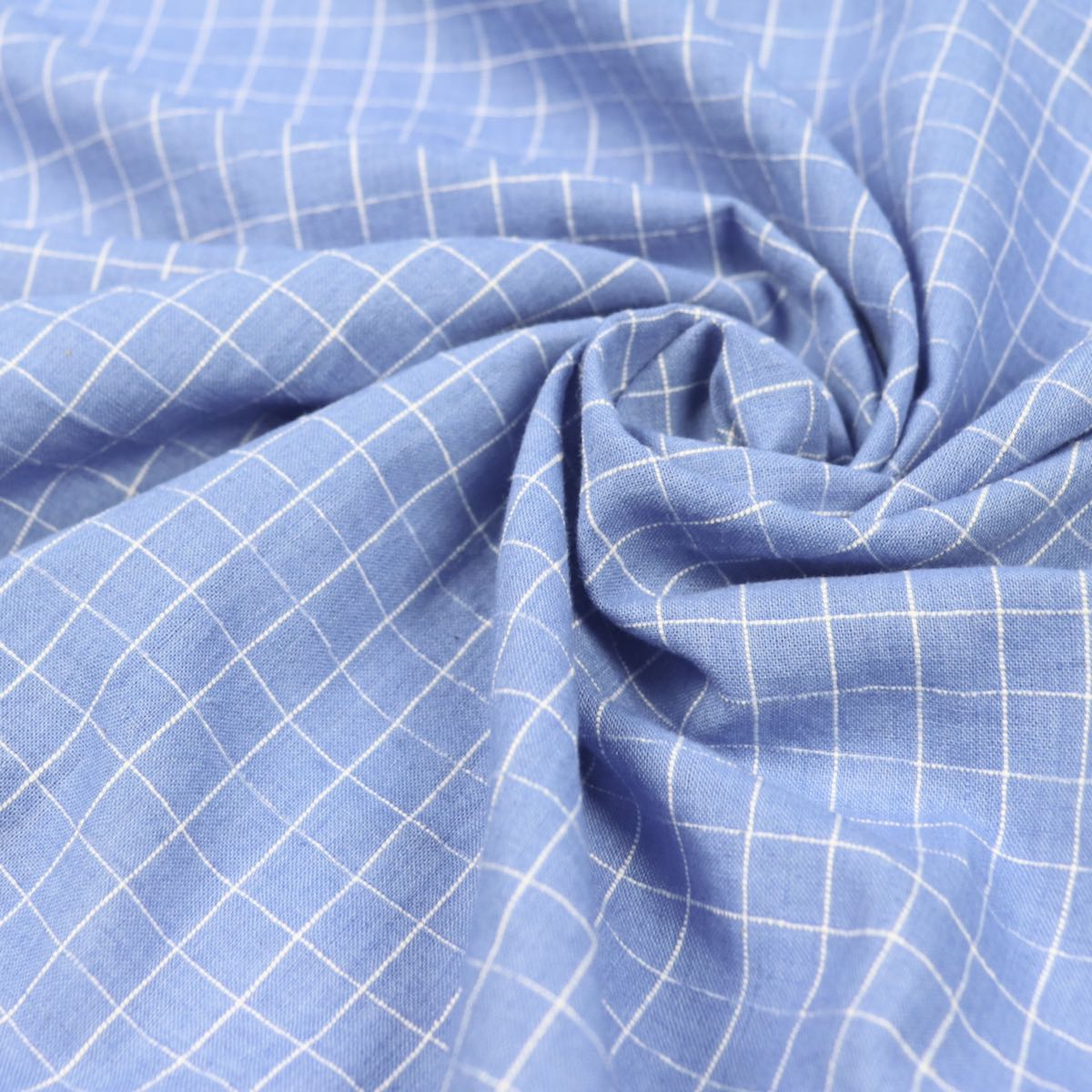 blue and white checked cotton fabric fat quarter