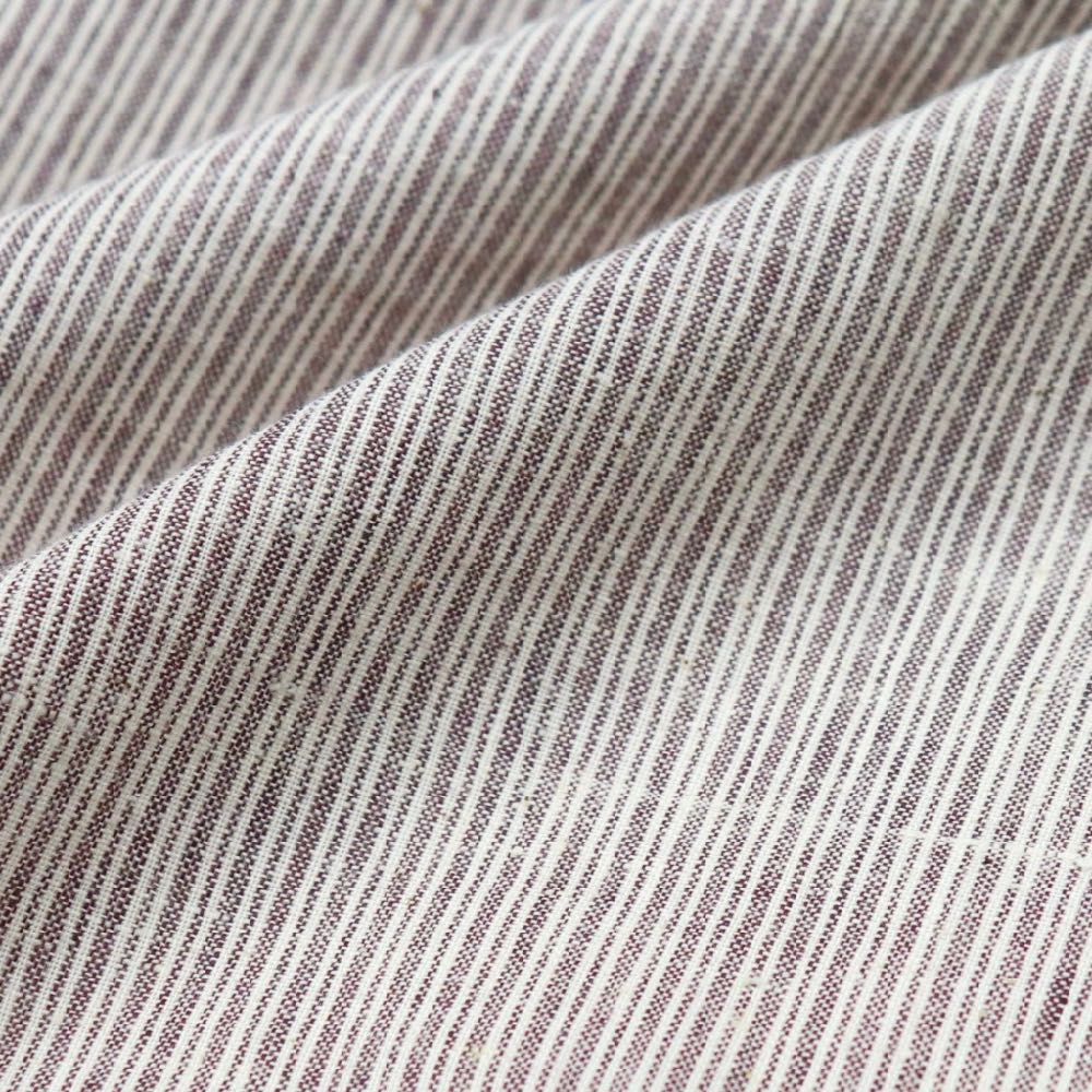 brown striped handloom cotton fabric
