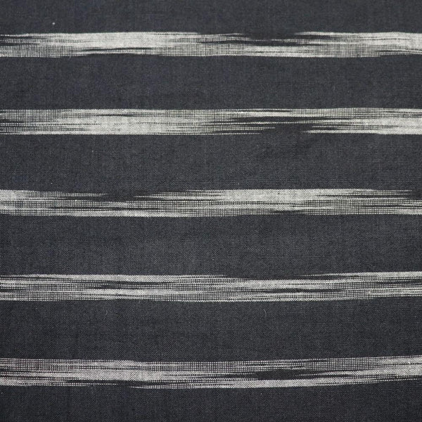 Swatch — Black Ikat Stripe Handloom Cotton