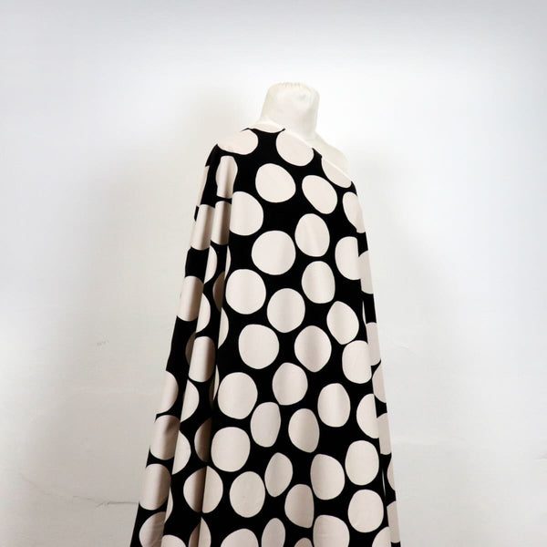 black and white giant dot cotton corduroy fabric