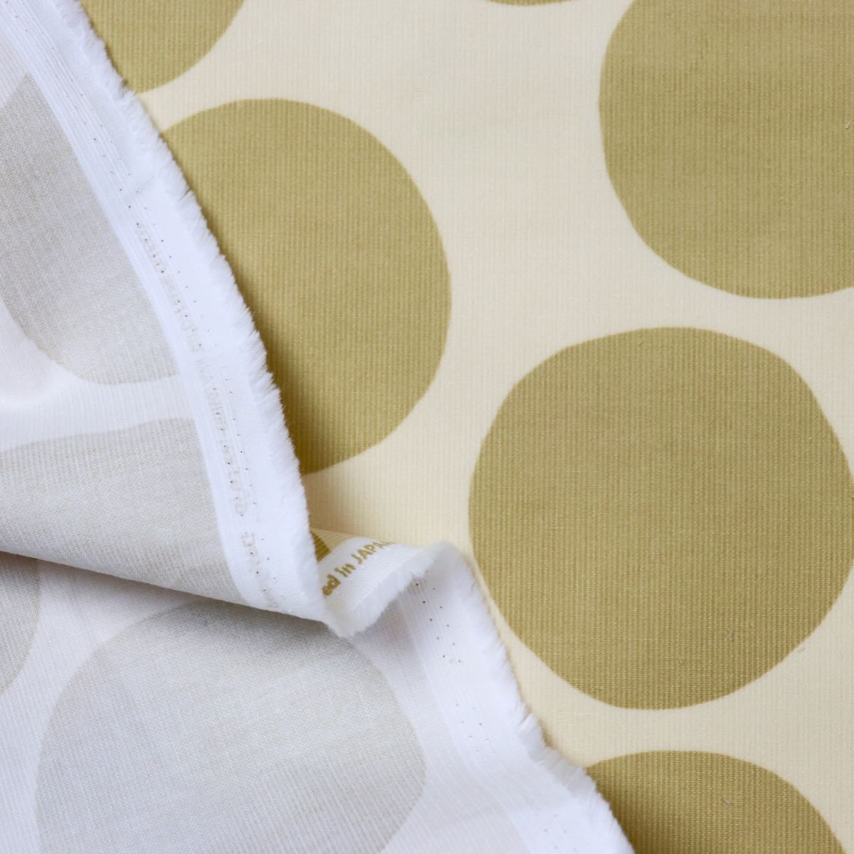 Swatch — Big Dots Japanese Cotton Pinwale Corduroy — Beige