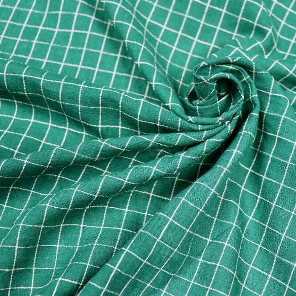 Swatch — Emerald Check Handloom Cotton