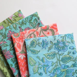 Fat Quarter Bundle — Bright Floral Block Prints