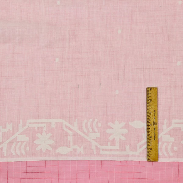 floral border handwoven jamdani cotton fabric