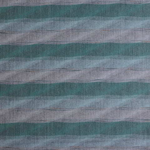 green yarn dyed stripe cotton fabric Kobayashi