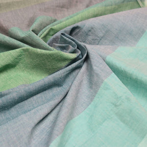 sea green hand woven cotton fabric wide stripes