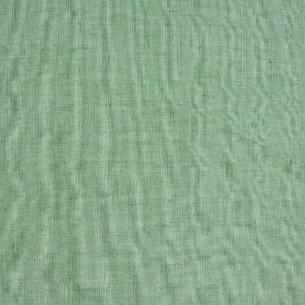 green and white yarn dyed micro check handloom cotton fabric