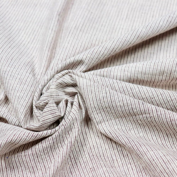 Uneven Stripe Handloom Cotton - White on Chocolate