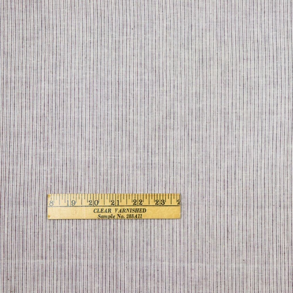 Swatch — Uneven Stripe Handloom Cotton — White on Chocolate