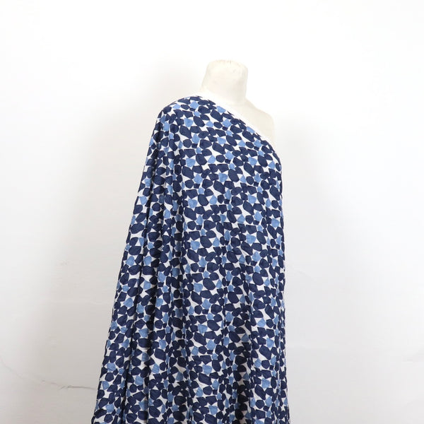 hokkoh japanese ripple lawn cotton fabric navy