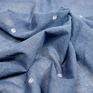 Swatch — Indigo Squiggle Jamdani Handloom Cotton