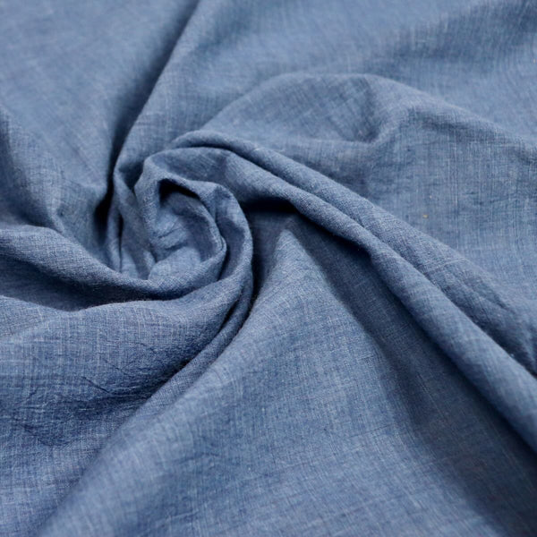 naturally dyed indigo khadi cotton fabric
