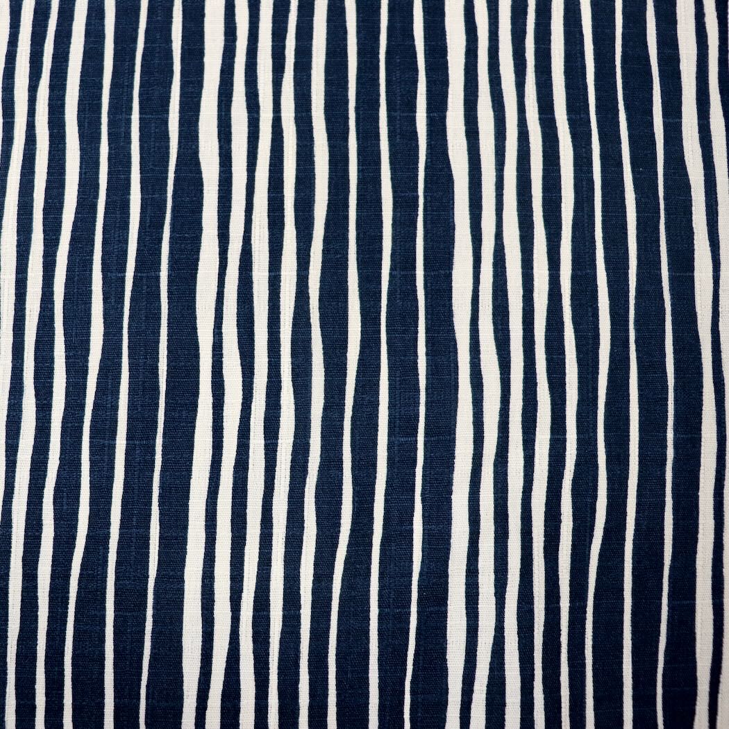 dark blue irregular stripe print cotton fabric by the yard