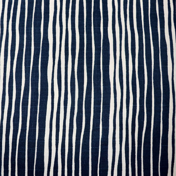 dark blue irregular stripe print cotton fabric by the yard