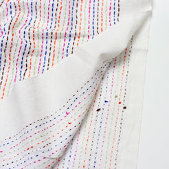 Blue - Bengal Kantha Hand Embroidered Cotton Unstitched Kurta Material (2.7M) 09
