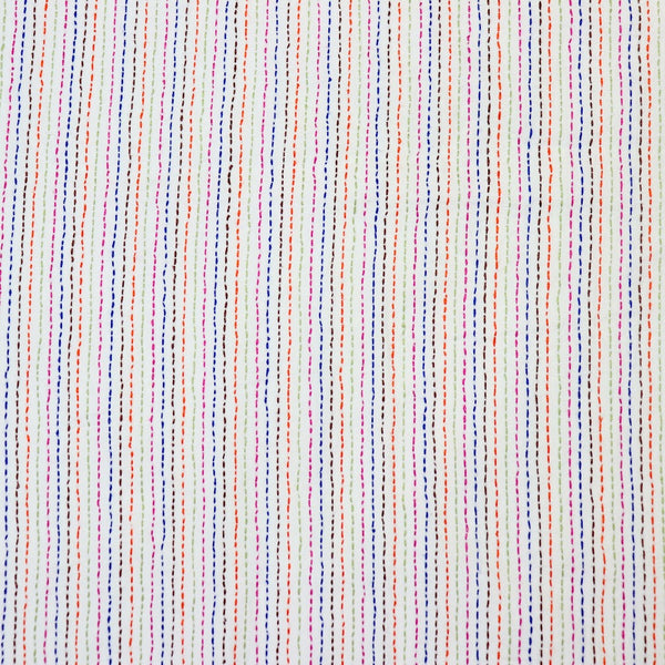 Blue - Bengal Kantha Hand Embroidered Cotton Unstitched Kurta Material (2.7M) 11