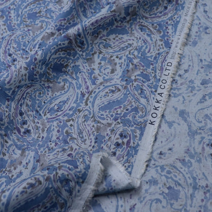 Kokka Japan paisley print linen cotton