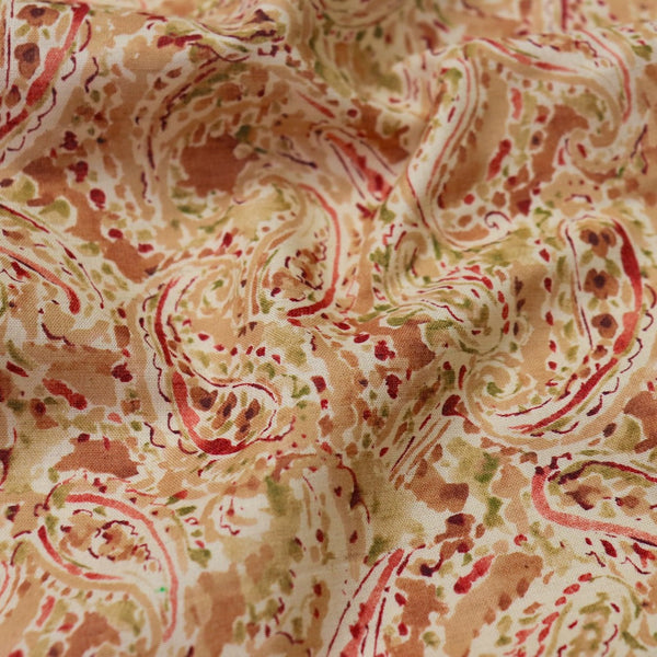kokka YFA-31010-1 paisley print linen cotton