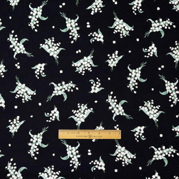 Swatch — Lily of the Valley Japanese Cotton Pinwale Corduroy — Black
