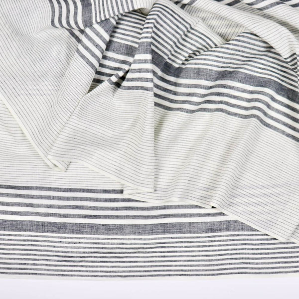 striped linen eco-conscious sewing fabric by the yard