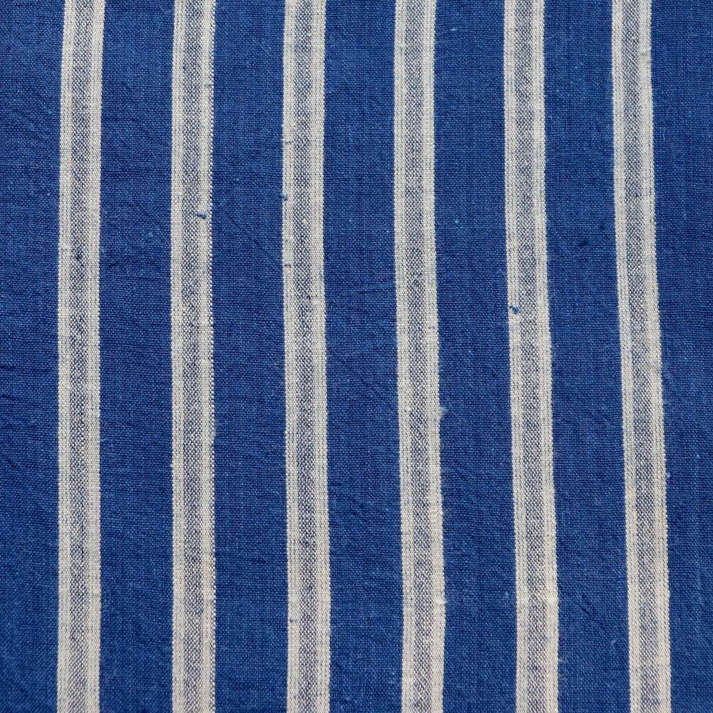 real indigo dyed historic style hand woven cotton fabric