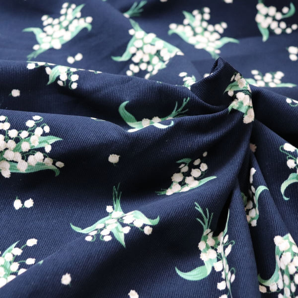 Swatch — Lily of the Valley Japanese Cotton Pinwale Corduroy — Navy