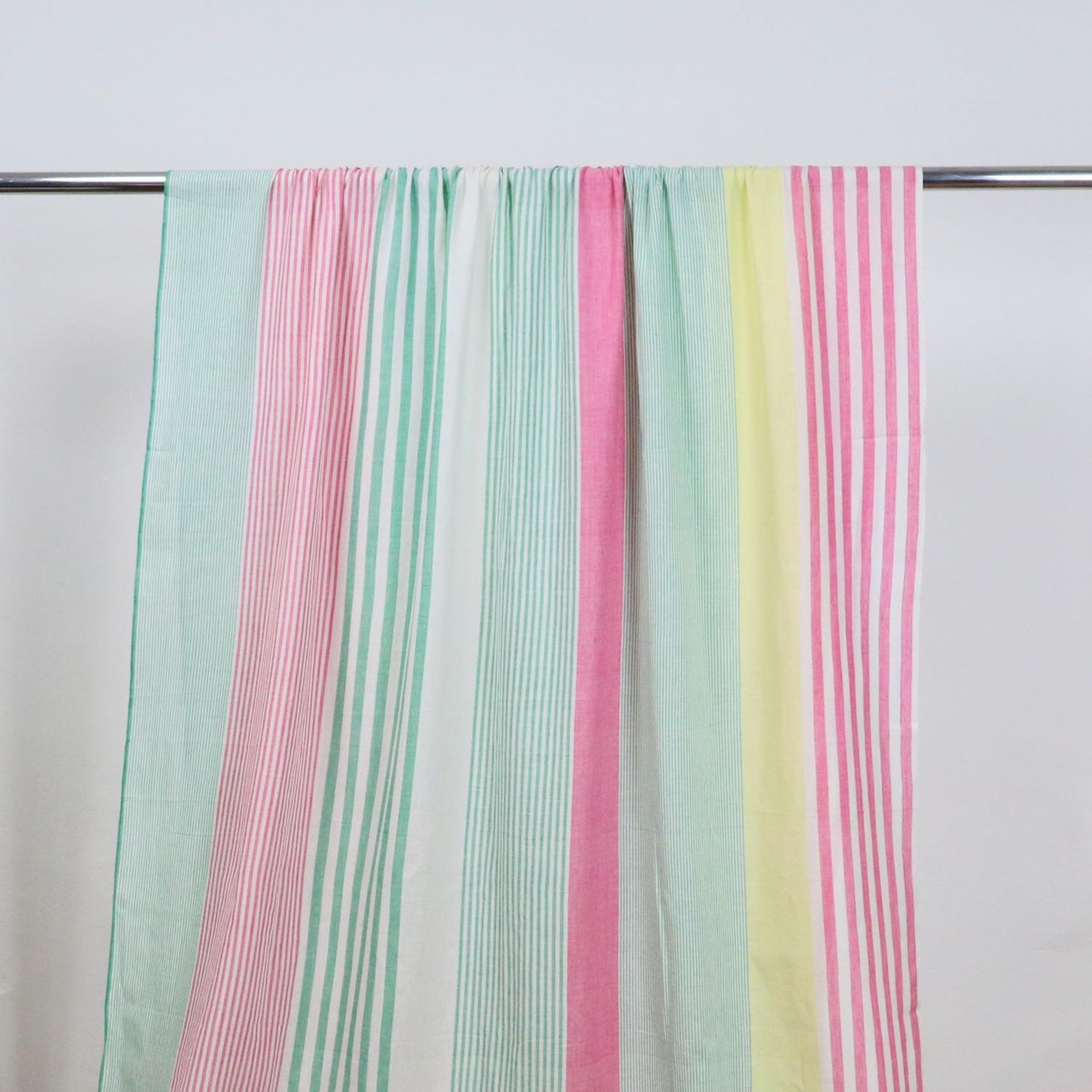 All Sorts of Stripes Handloom Cotton — Peony — 0.6 Yard Remnant