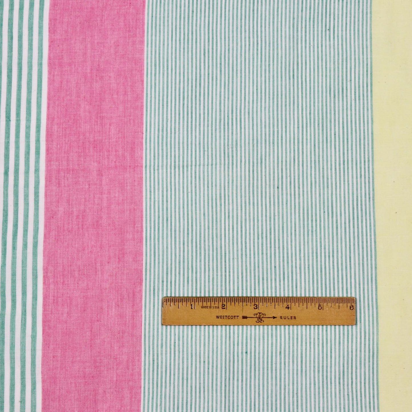 All Sorts of Stripes Handloom Cotton — Peony — 0.6 Yard Remnant