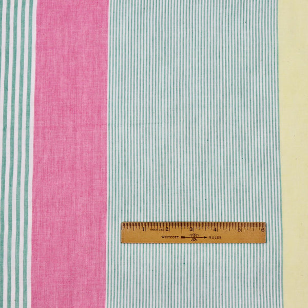Swatch — All Sorts of Stripes Handloom Cotton — Peony