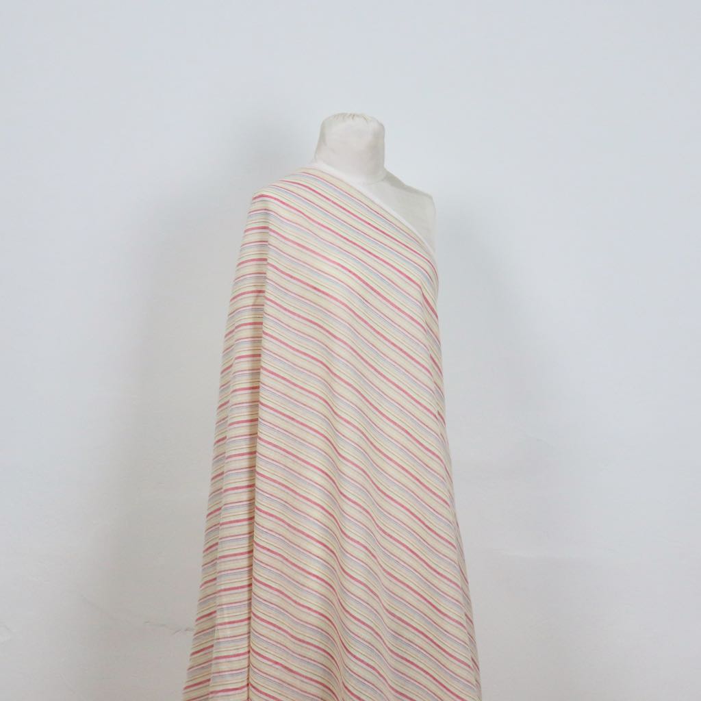 pastel stripes khadi cotton voile fabric