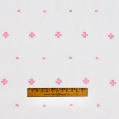 Pink Flower Jamdani Handwoven Cotton Fabric