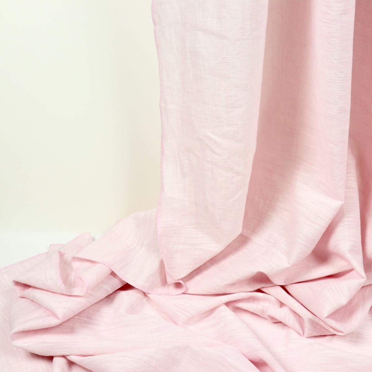 pink slub handloom cotton fabric
