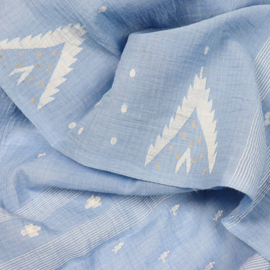 sky blue slow fashion handwoven scarf