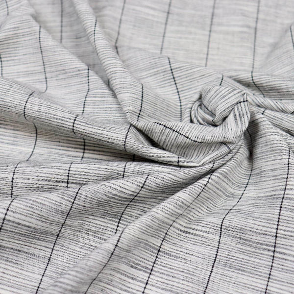 light gray striped handwoven cotton fabric
