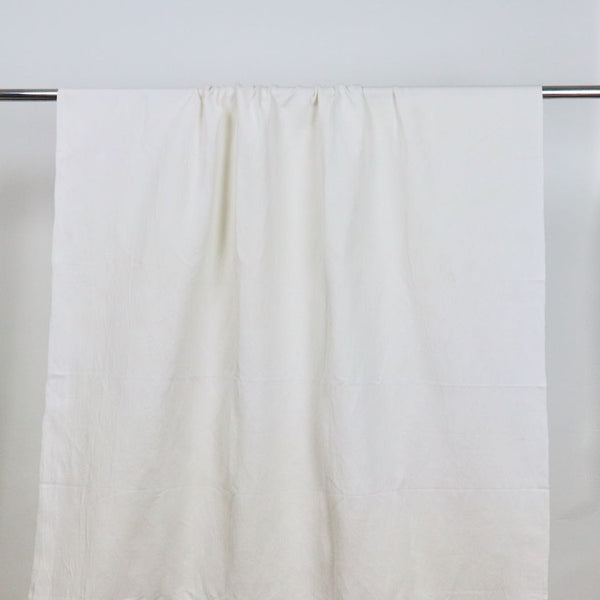 white linen cotton blend twill handwoven fabric